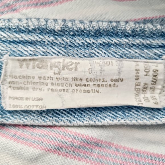 Vintage Wrangler Silver Lake Shorts Womens 23 Lightwash Pink Stripe High-Rise - Picture 5 of 9